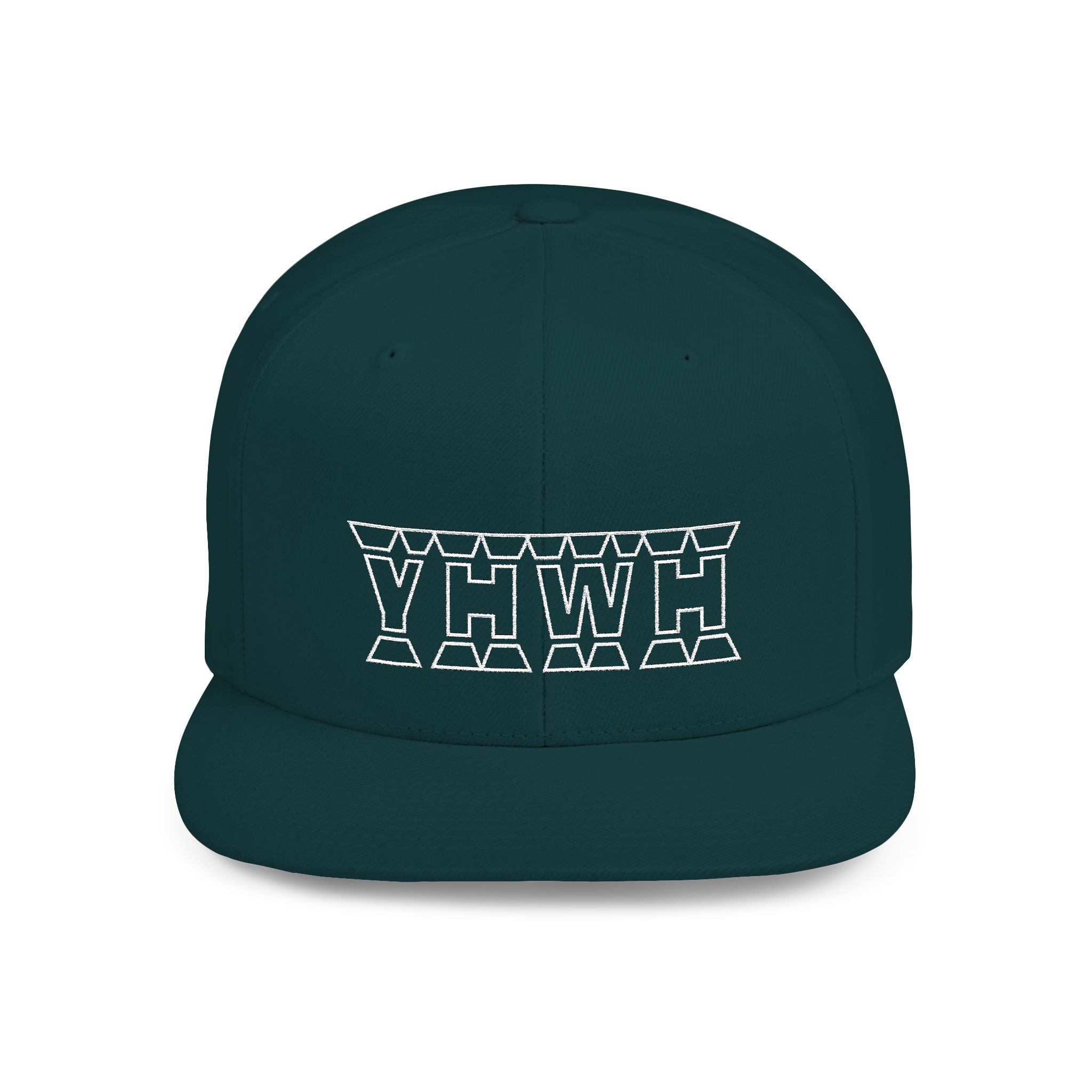Stylish Flat Bill Snapback Hat with YHWH Design, 