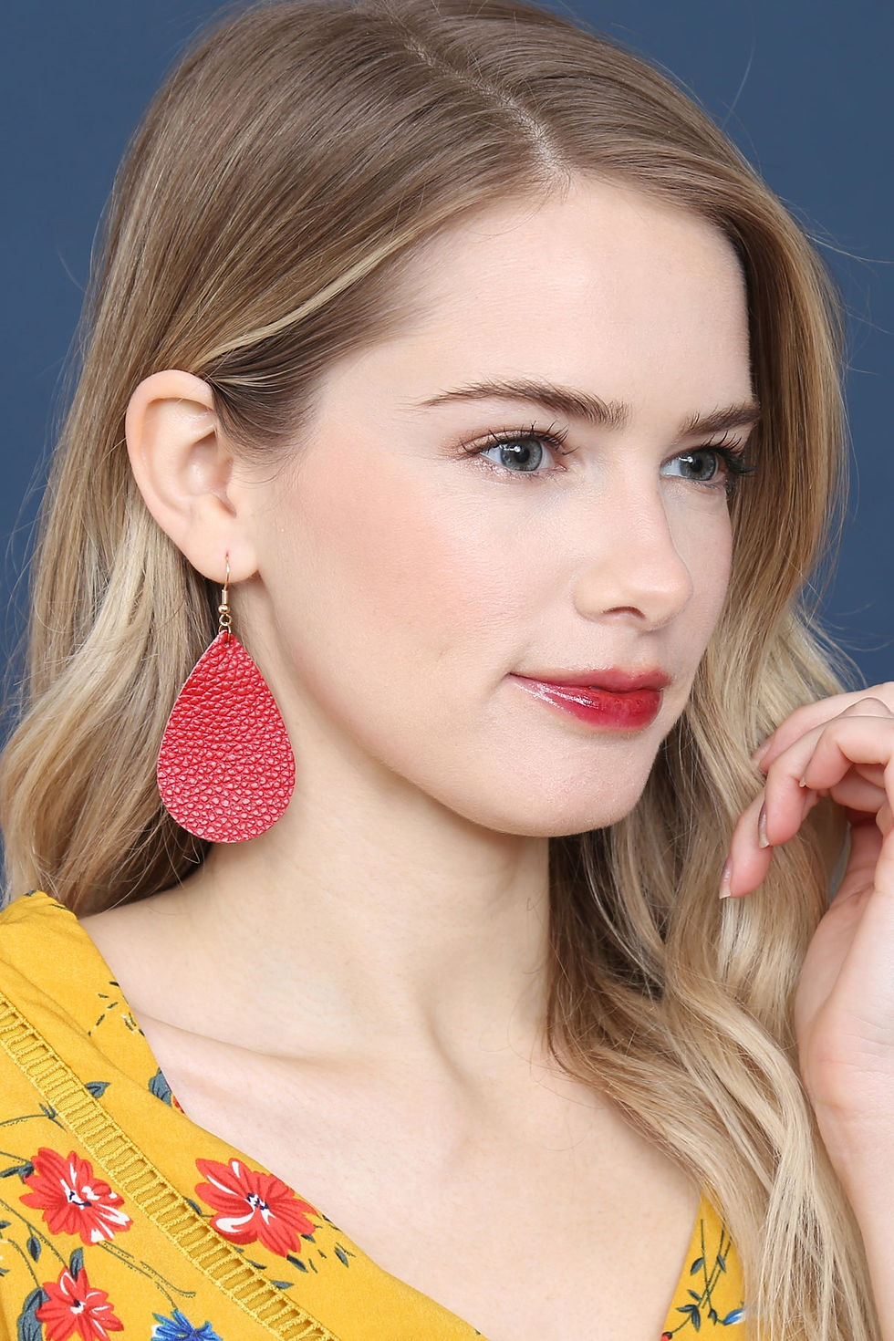 Thumbnail: Teardrop Leather Earrings