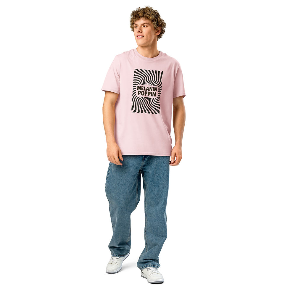 Thumbnail: Melanin Poppin Illusion T-Shirt | Afrocentric Gold Optical Art Tee