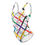 Thumbnail: Colorful Grid Print Swimsuit | One-Piece Swimwear for Pool & Beach