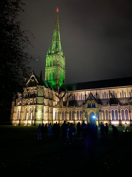 Salisbury Cathedral at night