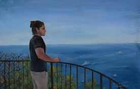 Las vistas de Capri, 2020. Óleo sobre papel.
