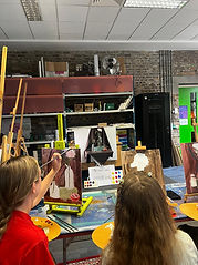 Creative atmosphere at Flux Studios, The Liberties, during an oil painting masterclass.