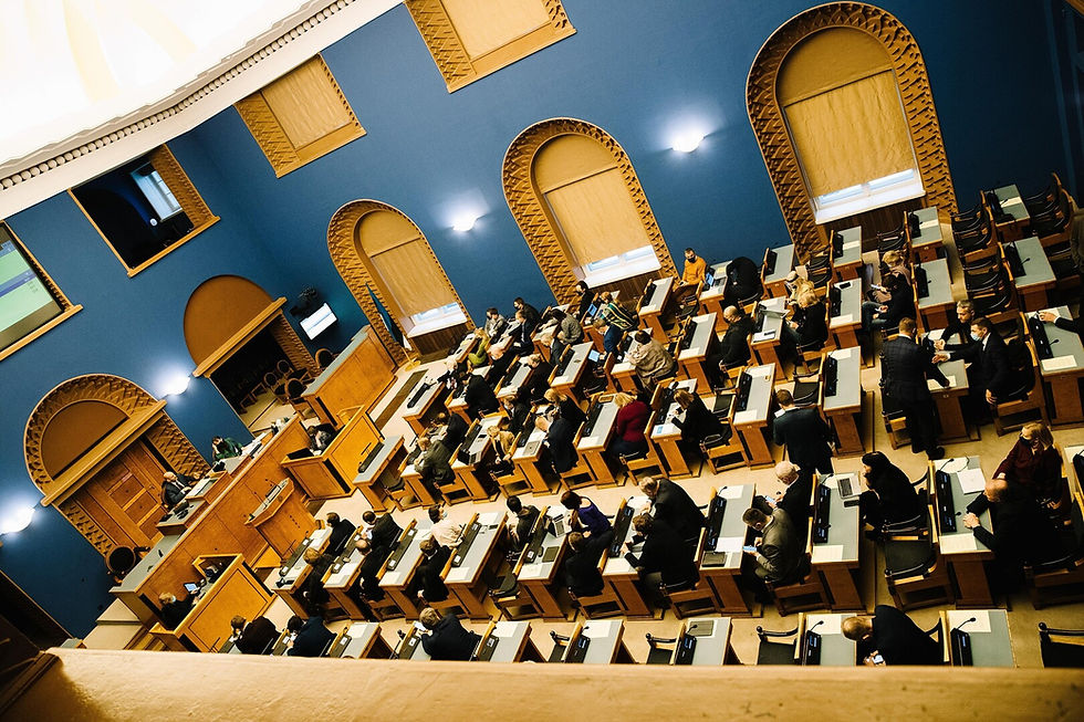 Vaade rõdult Riigikogu saalile