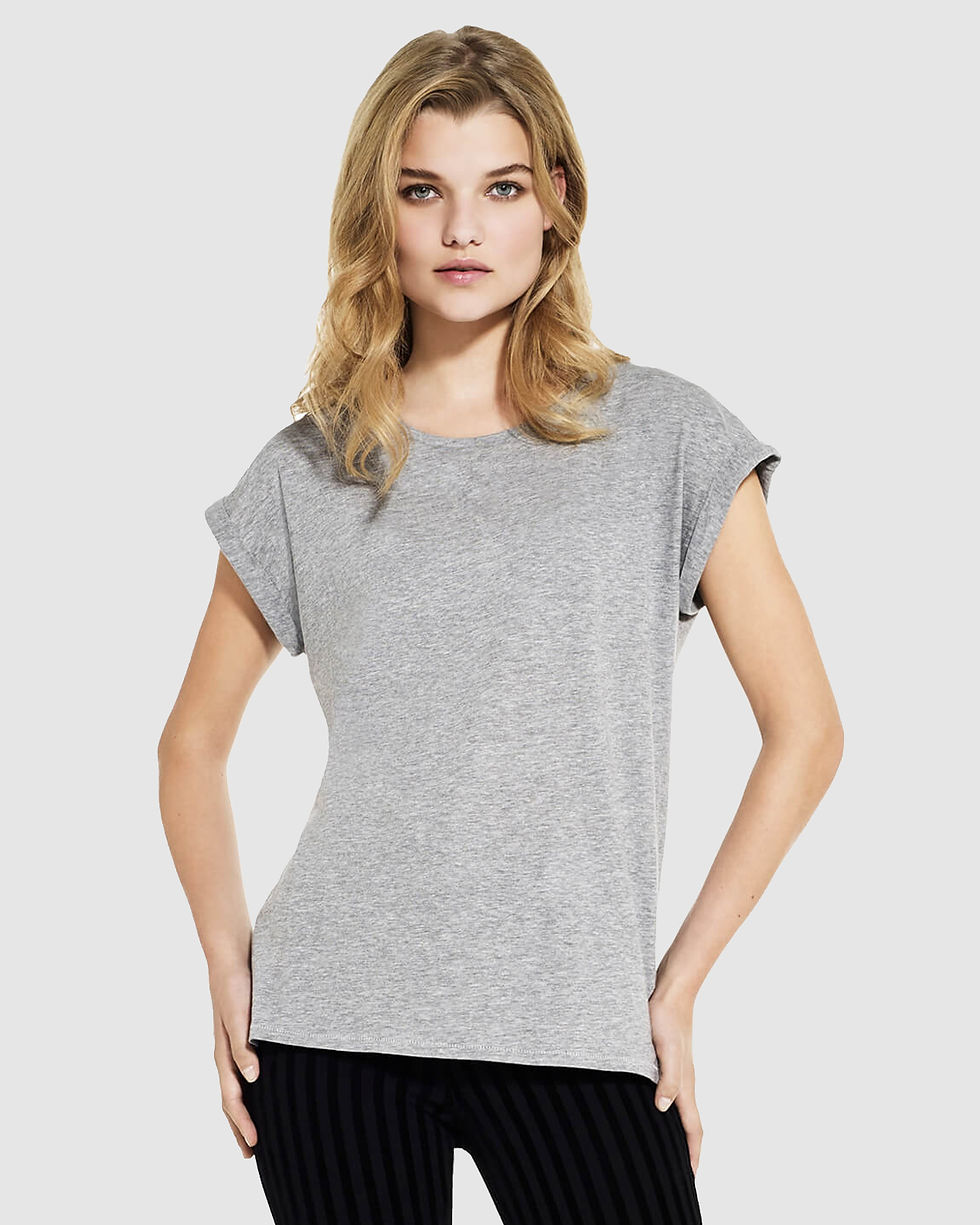 Thumbnail: Suliven - Rolled sleeve tunic t-shirt