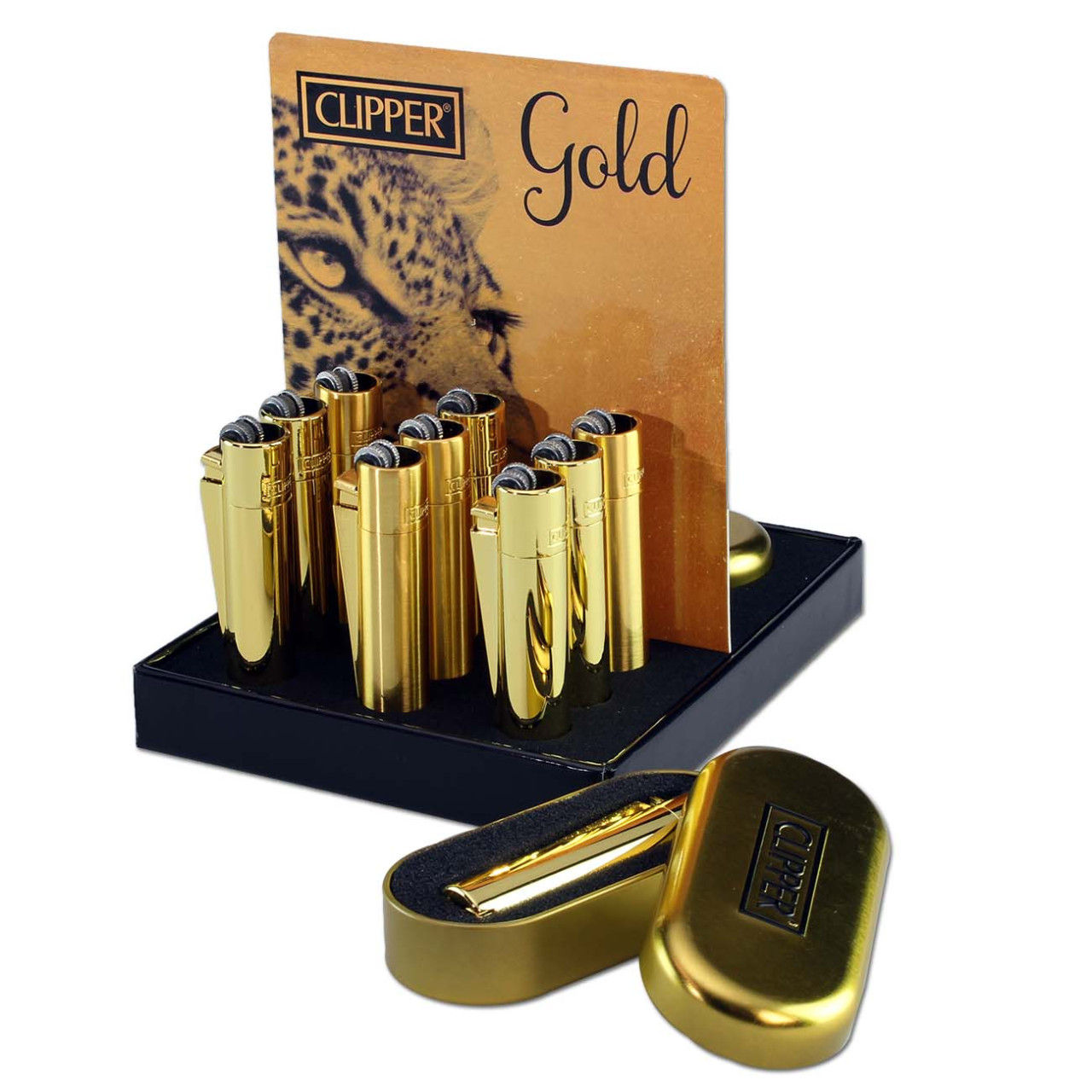 metal by CLIPPER Metallfeuerzeug Gold