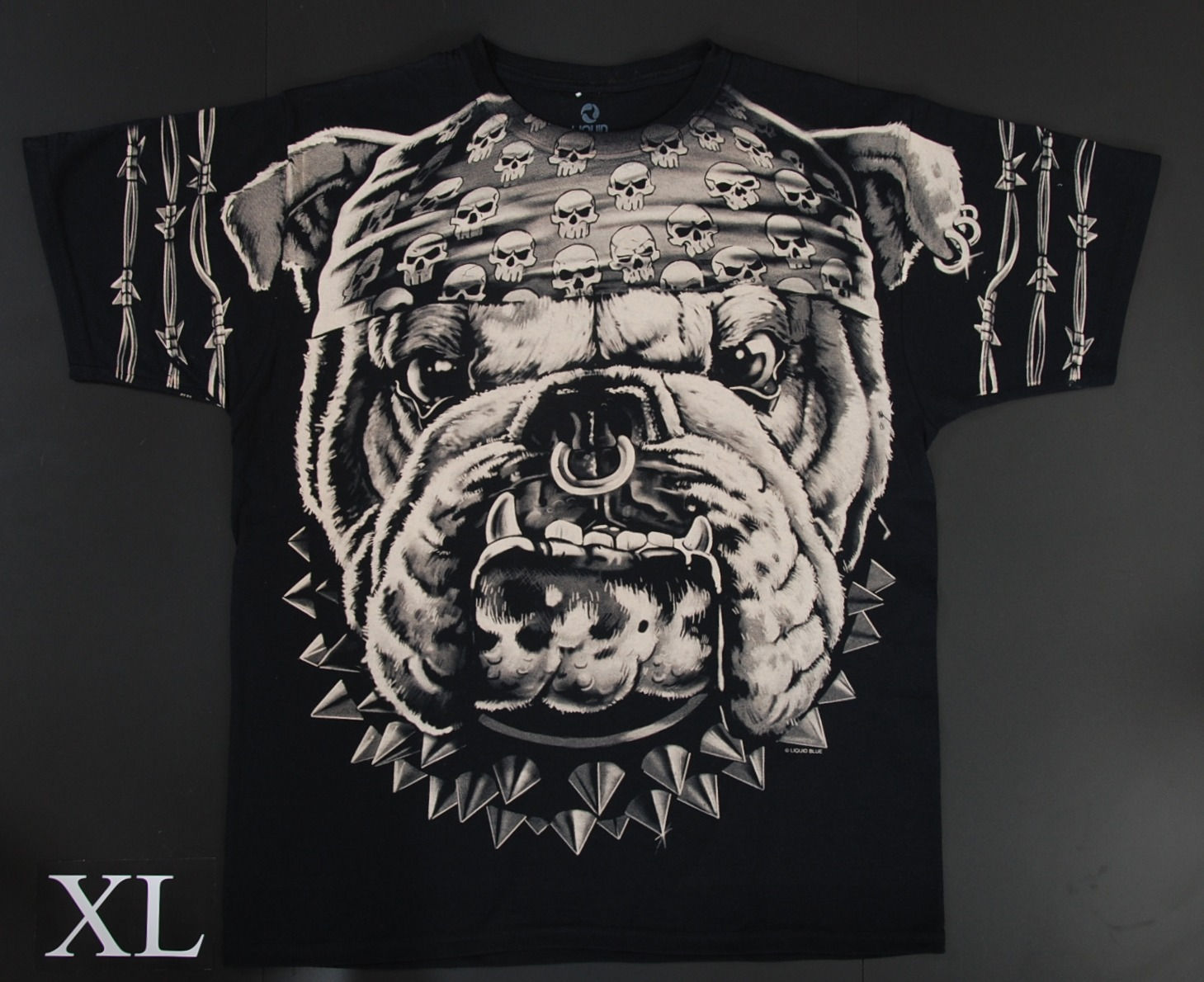 Punk Bulldog T-Shirt Größe XL – Schwarzes Hunde Motiv