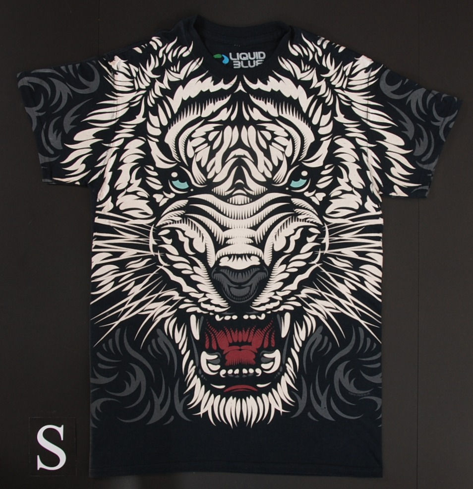 Tiger Face T-Shirt Größe S – Schwarzes Tiger Motiv