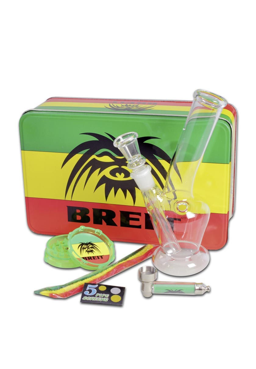BREIT Minibong Set mit Grinder und Purpfeife