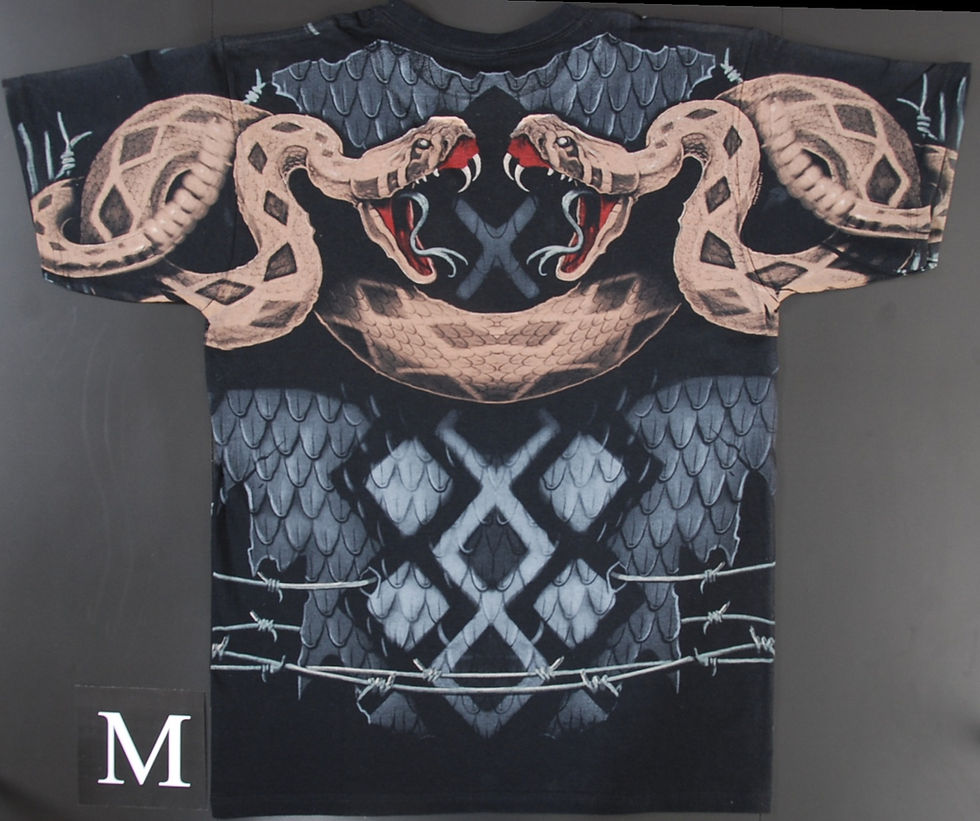 Miniaturbild: Twin Viper Allover T-Shirt – Snake Gothic Shirt