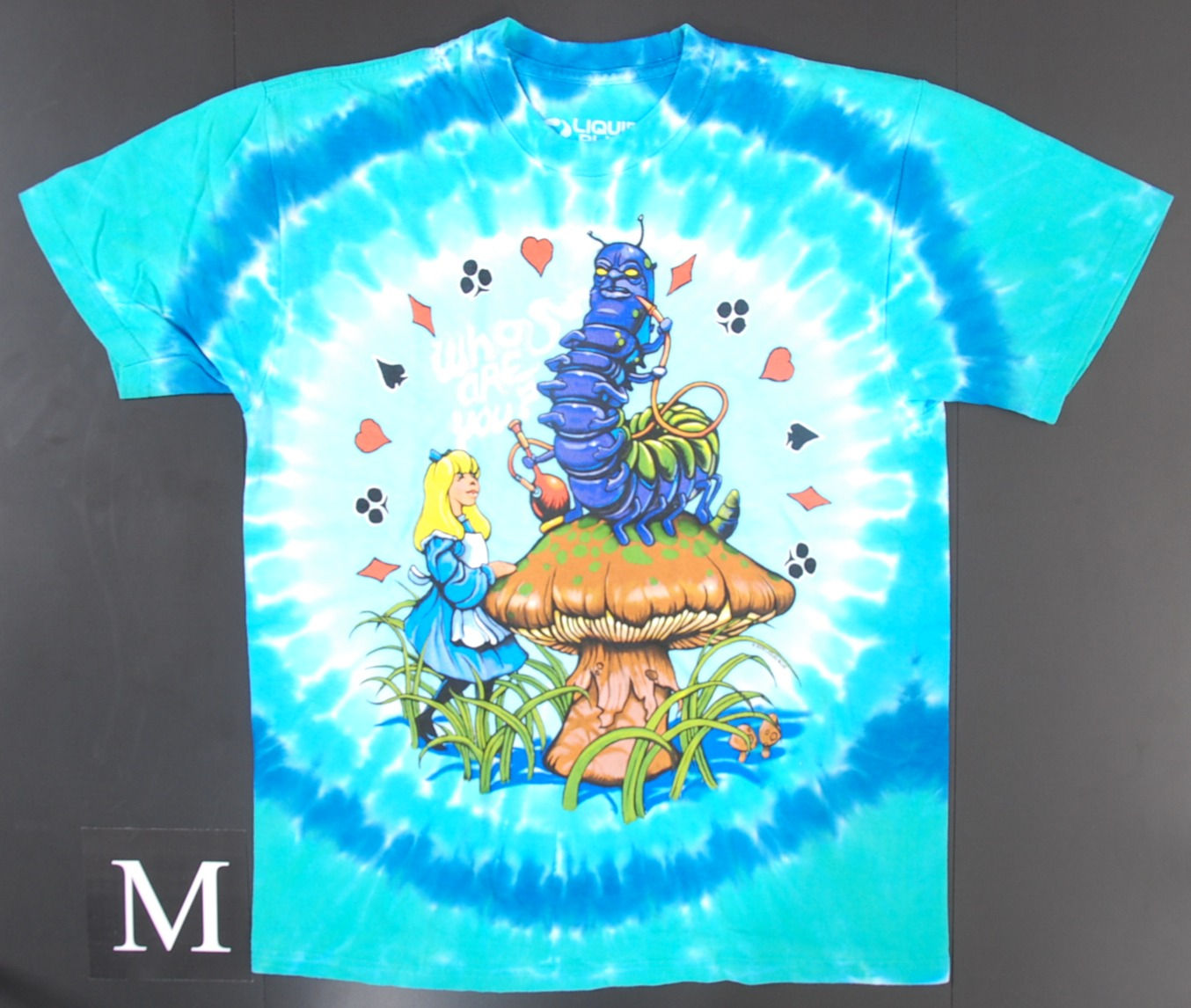 Alice im Wunderland Tie-Dye T-Shirt – Raupe & Weißes Kaninchen Double-Sided