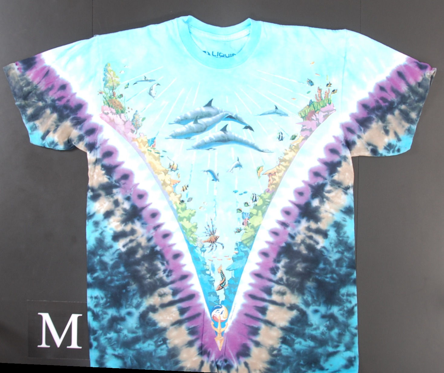 Deep Ocean Dolphins Tie Dye T-Shirt – Double Side Print