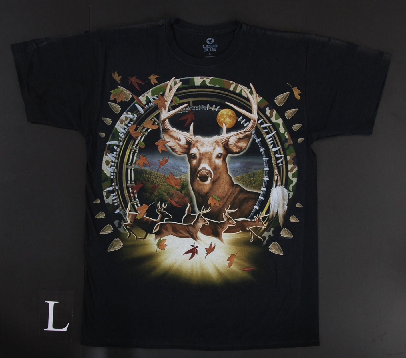 Hirsch T-Shirt – Schwarzes Deer Wildlife Motiv