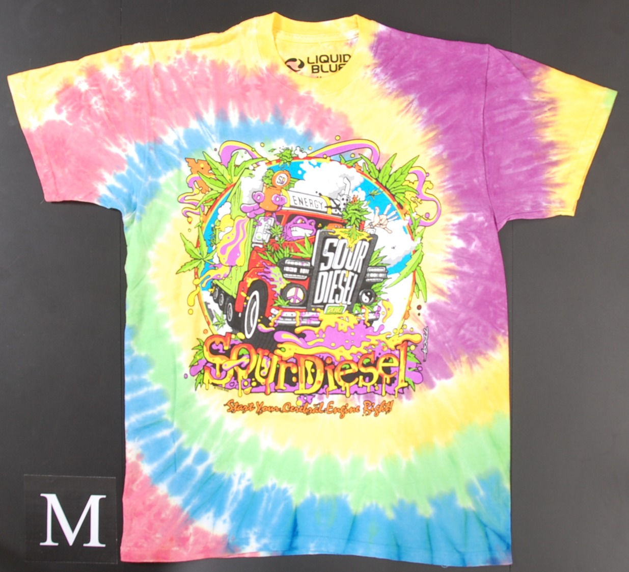 Sour Diesel Tie-Dye T-Shirt – Buntes Spiral Motiv