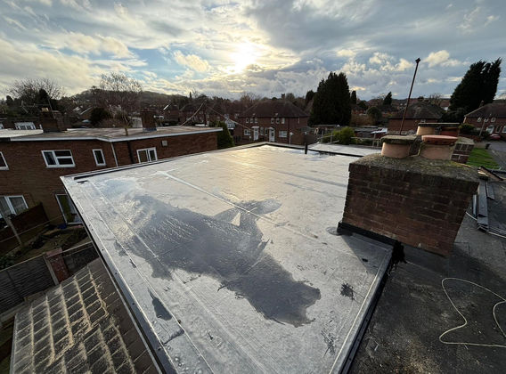 recent job of a flat rubber roof installation