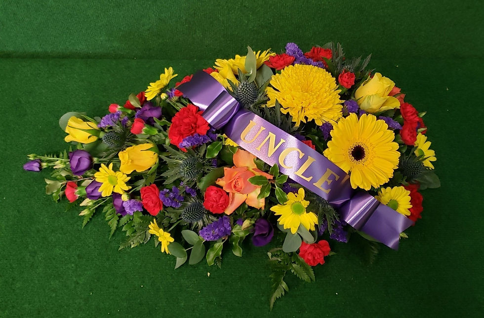 Mix of colours Single ended funeral spray