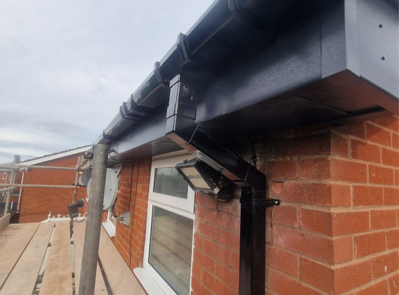after fascia, soffit and gutter work completed