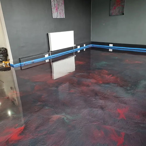colourful resin floor for commercial space