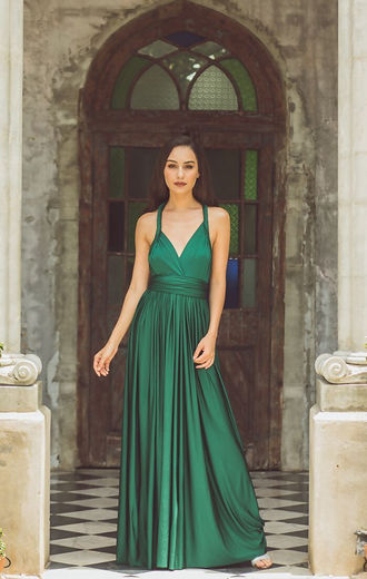 sage green silky bridesmaid dress