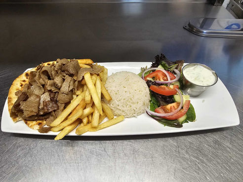 Dinner menu - donner kebab plate