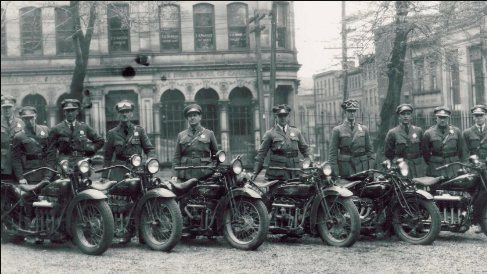 Excelsior-Henderson Police Fleet with the 'Four'