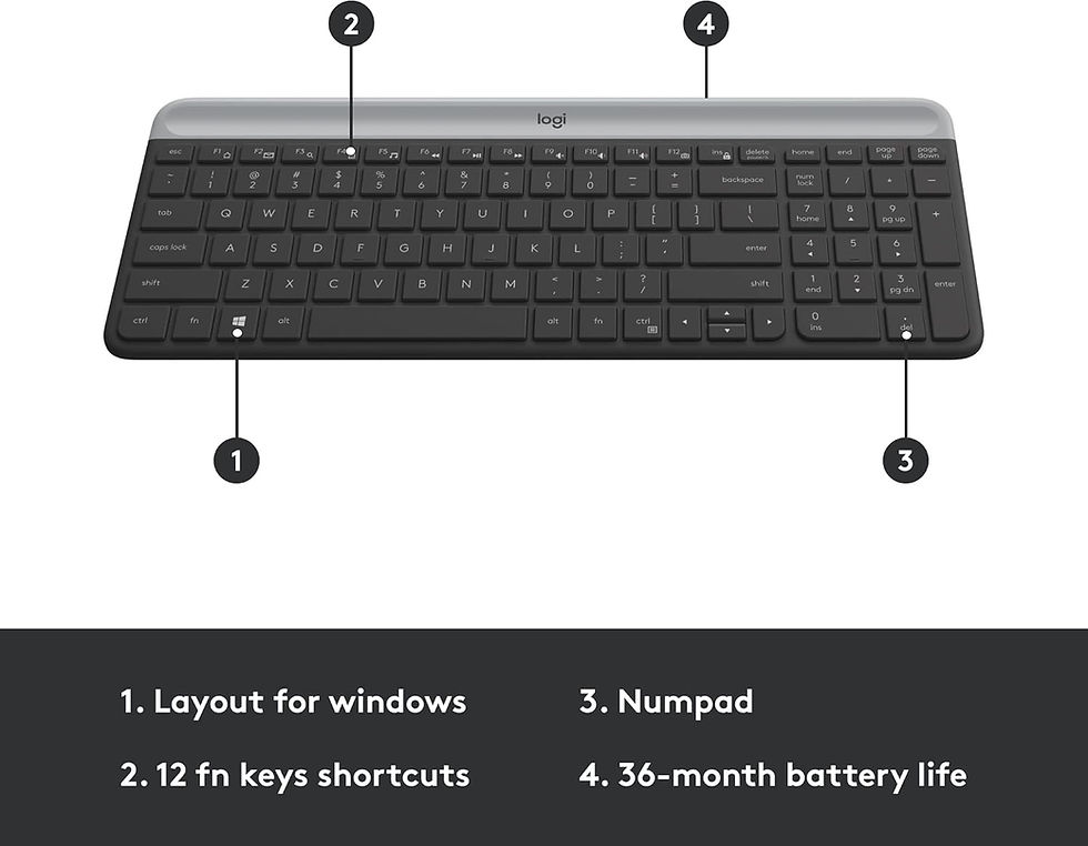 Miniatura: Logitech Mk470 Combo Teclado Slim Y Mouse Inalambrico (Reacondicionado)