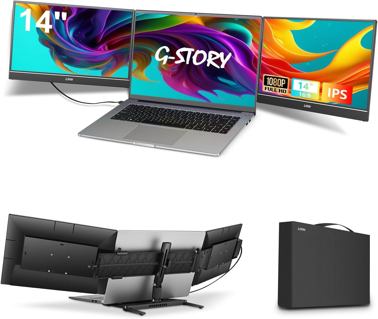 Extensor Triple Pantalla Laptop 14" FHD 1080P USB-C Pro