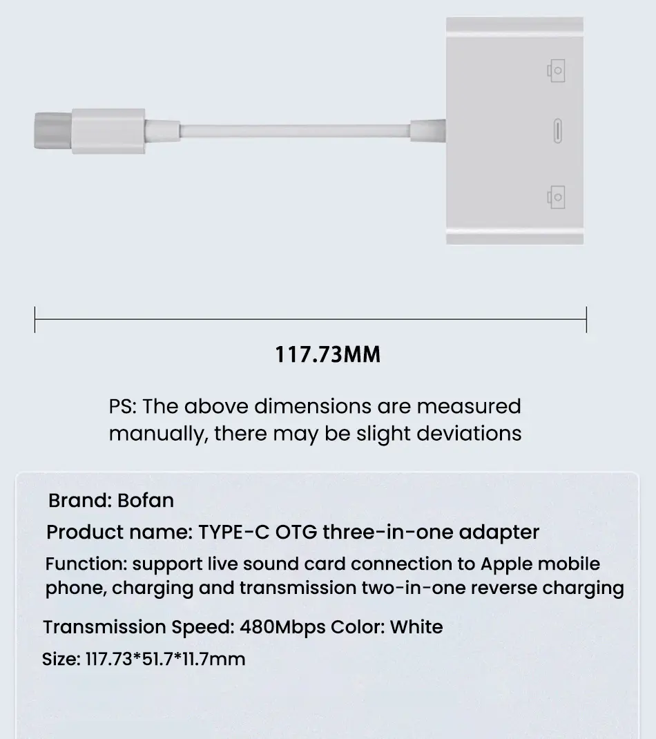 Miniatura: Adaptador Usb C A Usb Otg Pd Para Chromecast Telefono Tablet