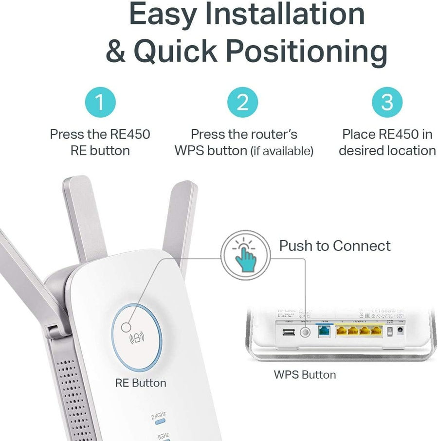 Miniatura: Tp-link Re450 Ac1750 Repetidor Wifi Dual Banda Gigabit