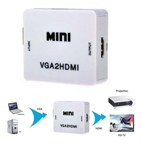 Miniatura: Convertidor Adaptador De Vga A Hdmi  Con Cable De Poder Usb