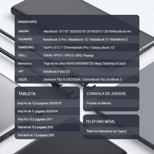 Miniatura: Cable De Carga 2 En 1 Topk 60w Pd USB-c y USB-A Carga Rápida