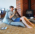 Fireside with grey MOSA beanbag