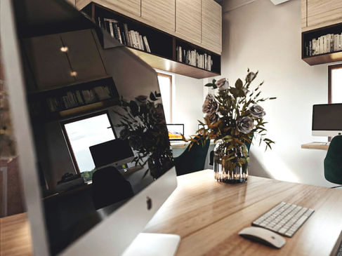Bespoke commercial joinery and floating desk installation as part of a full office renovation in East London.