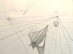 2 Point Planes (2022) 8.5” Tall X 11” Wide - Paper - Pencil