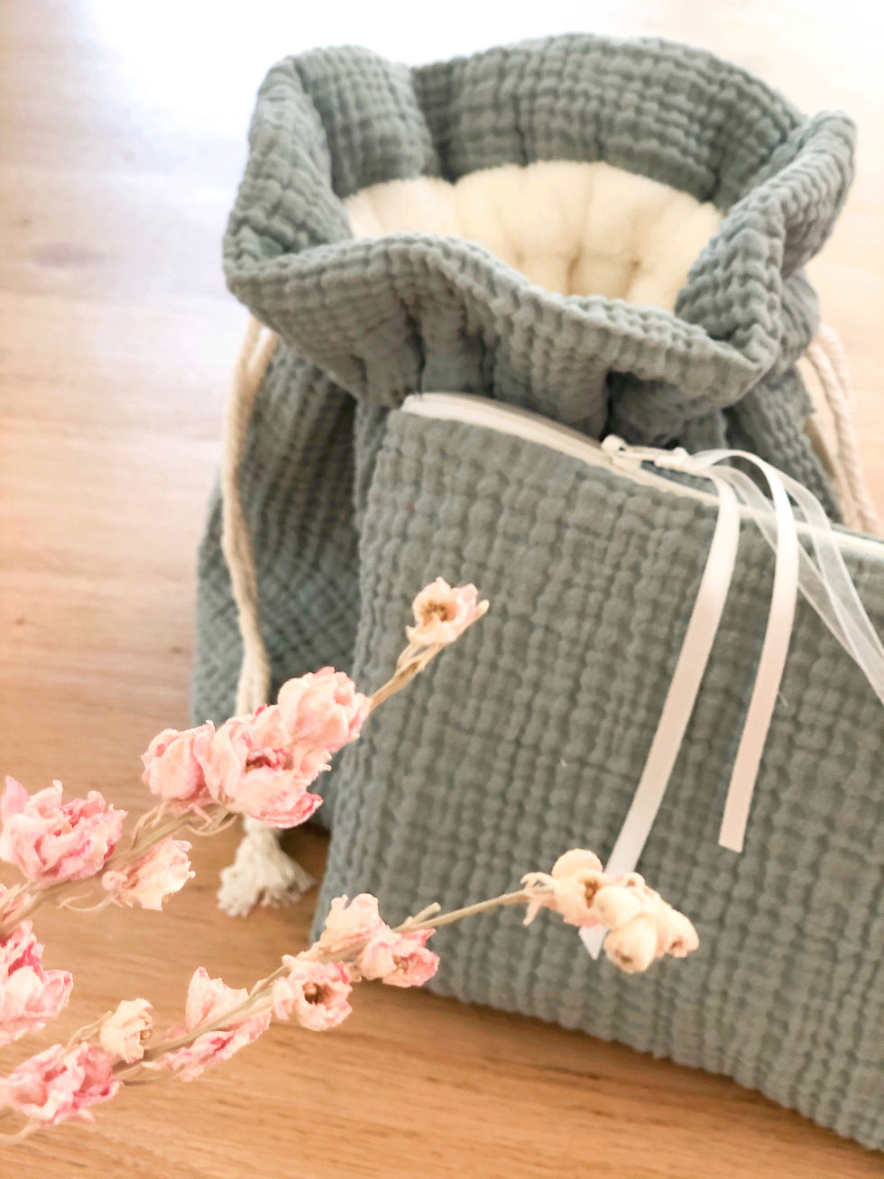 Miniature : Pochette gaze de coton personnalisable