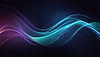Firefly abstract waves in dual colors, keep the background dark and give it a technical an