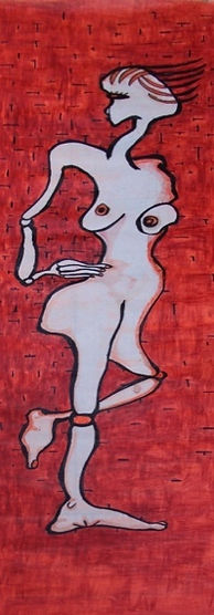 Coco & Simba, Acrylic on paper mashe - 17x8x34 cm.jpg