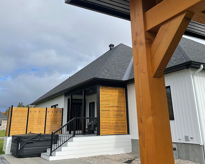Sitka Carpentry, Ottawa Carpentry and Renovations. Traditional Timber Frame, Composite Deck, Deck