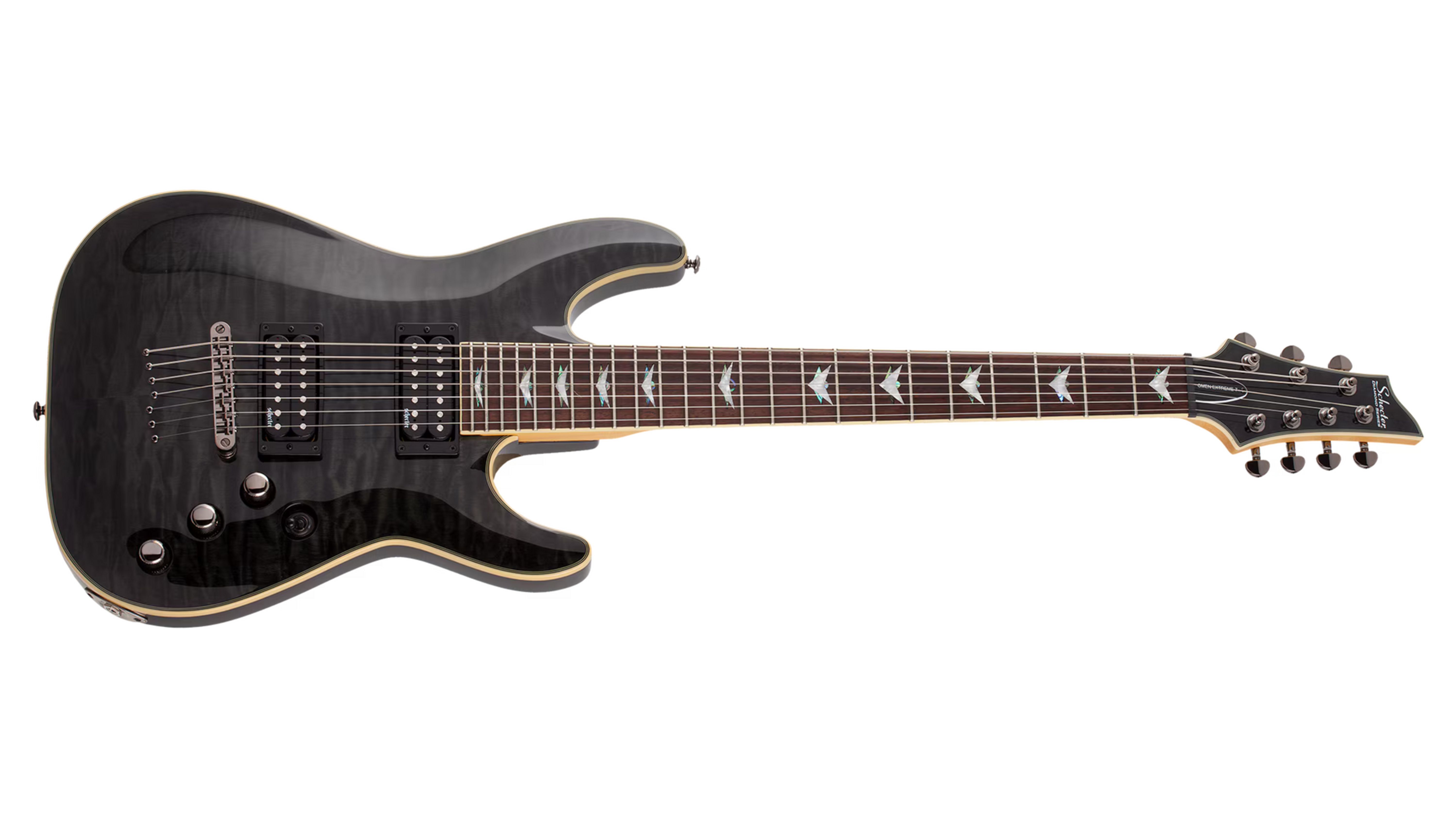 Schecter Omen Extreme 7 See Thru Black