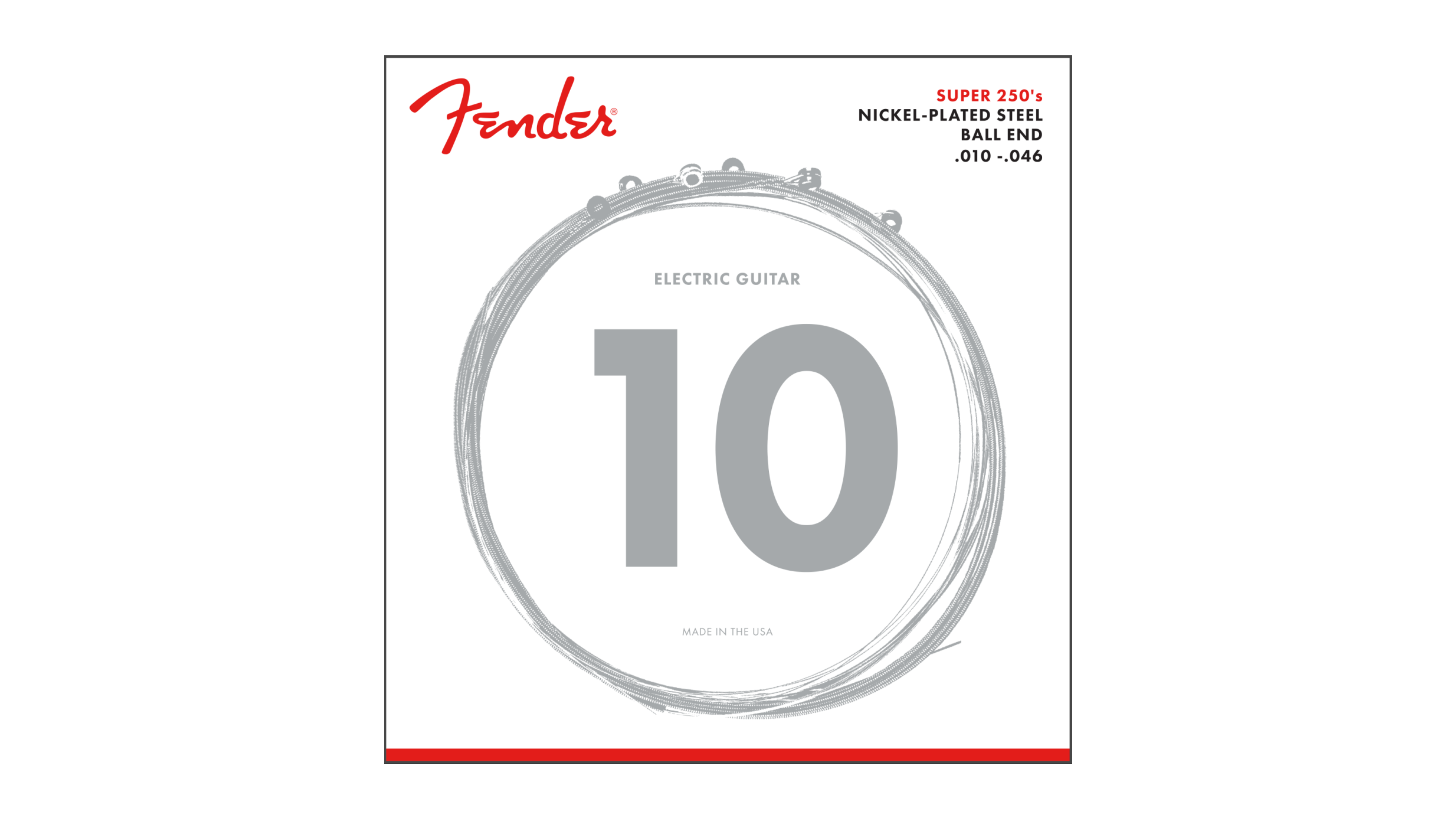 Cuerdas Fender Super 250s Nickel-Plated Steel Ball End .010 - .046