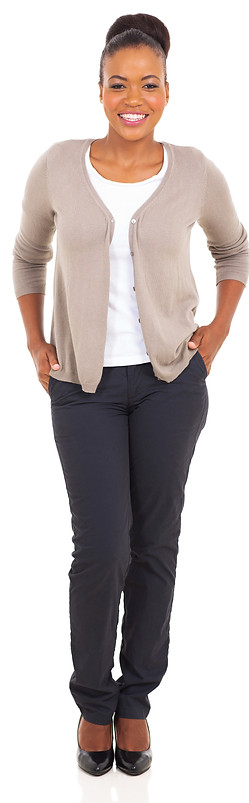young woman wearing business casual