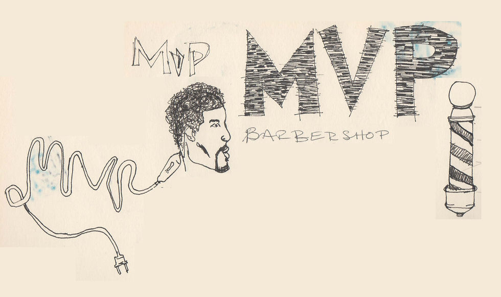 MVP Barber Shop sign concept sketch