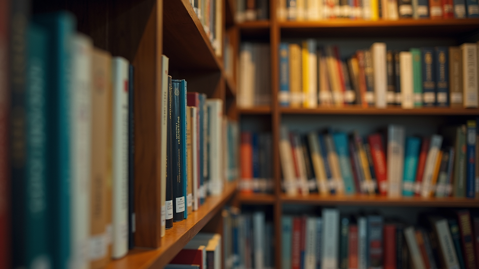 Close-up of a bookshelf filled with Filipino literary works