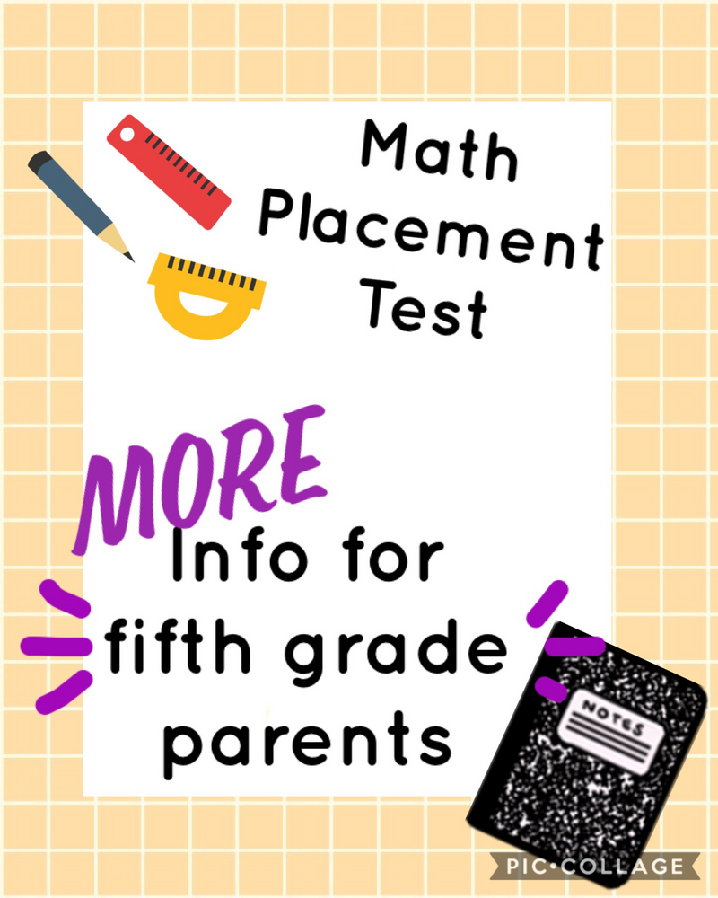 Math Placement Test Current Fifth Graders