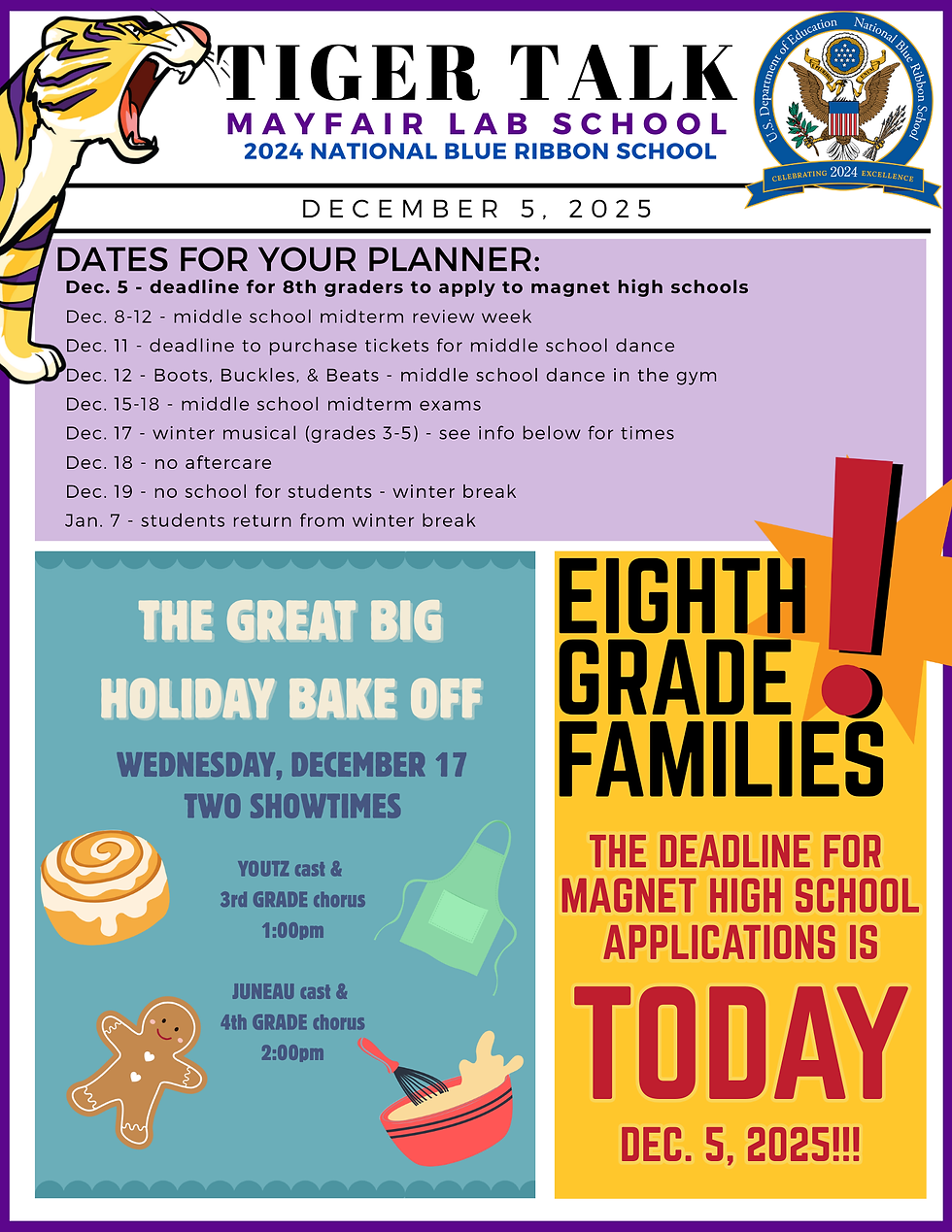 Tiger Talk (12-5-25)