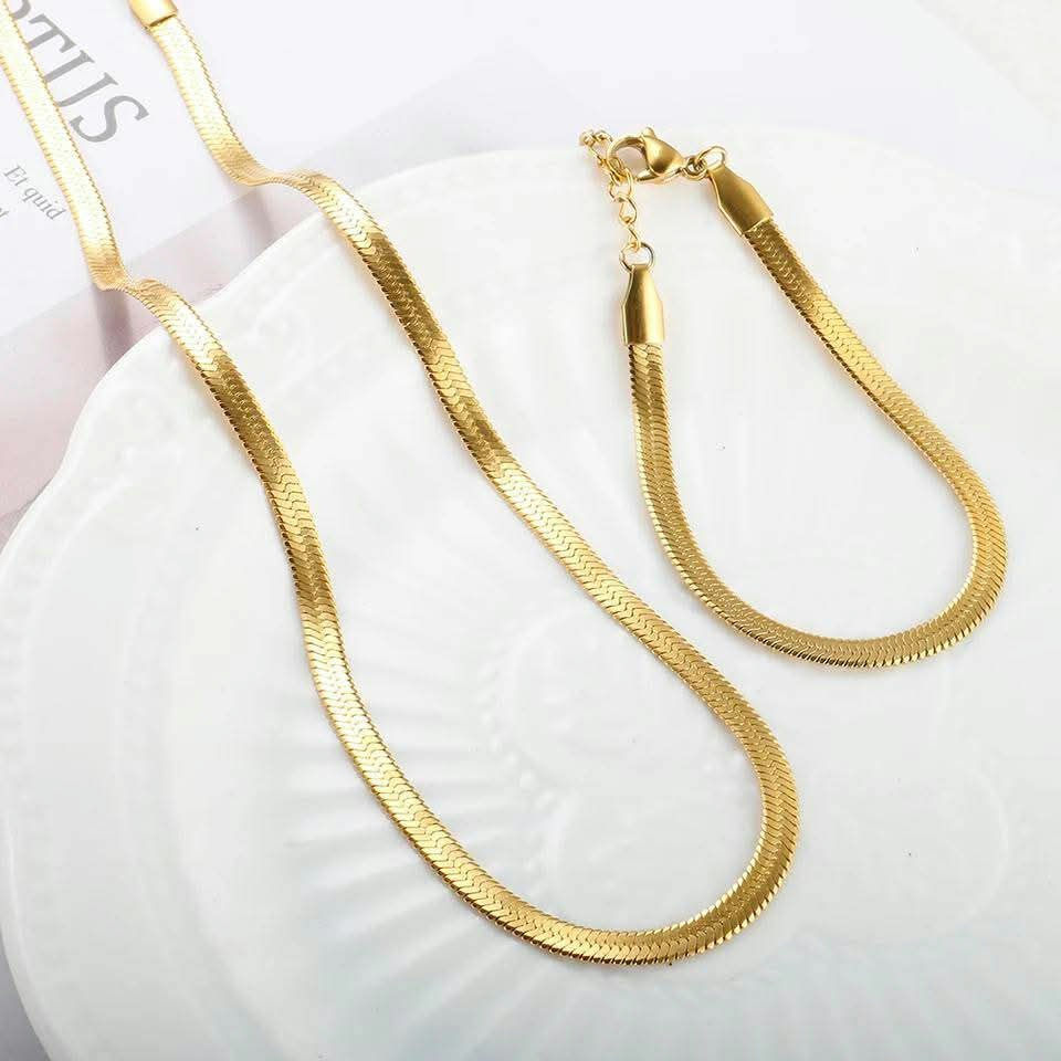 Thumbnail: Snake chain and snake anklet combo
