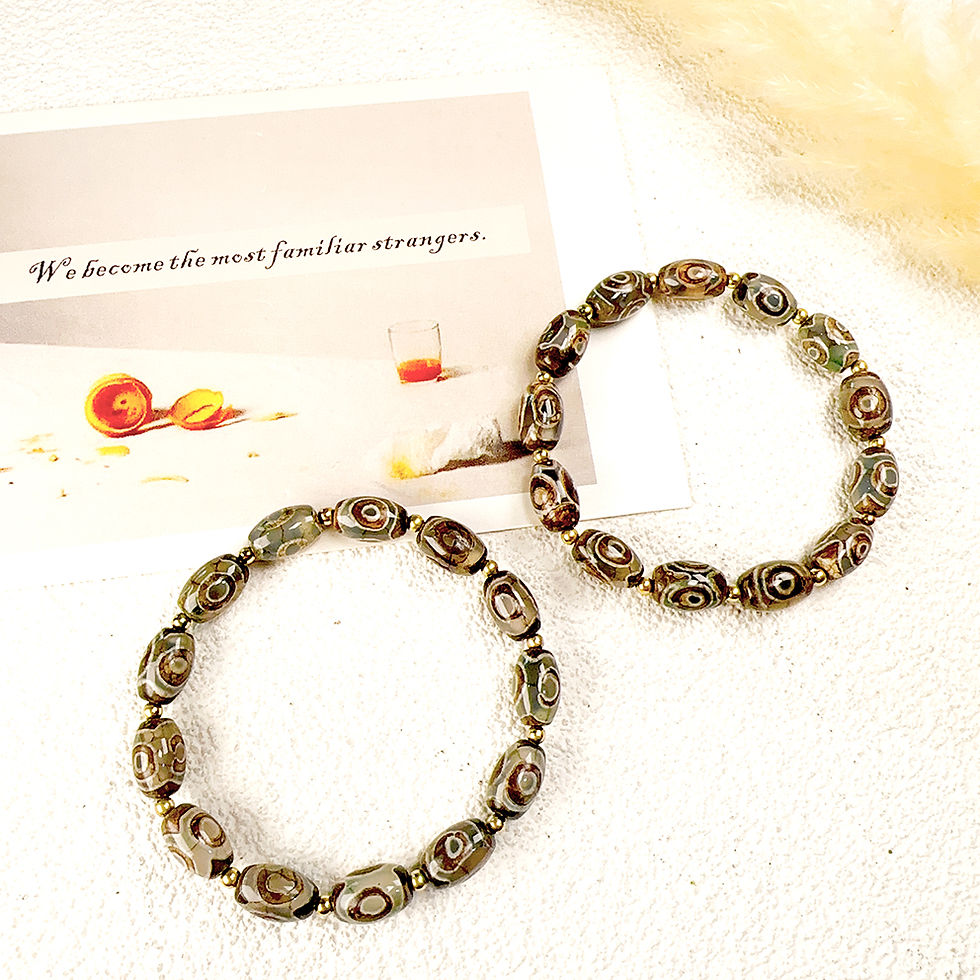 Thumbnail: Attractor 3 eyed Dzi Bead Bracelet