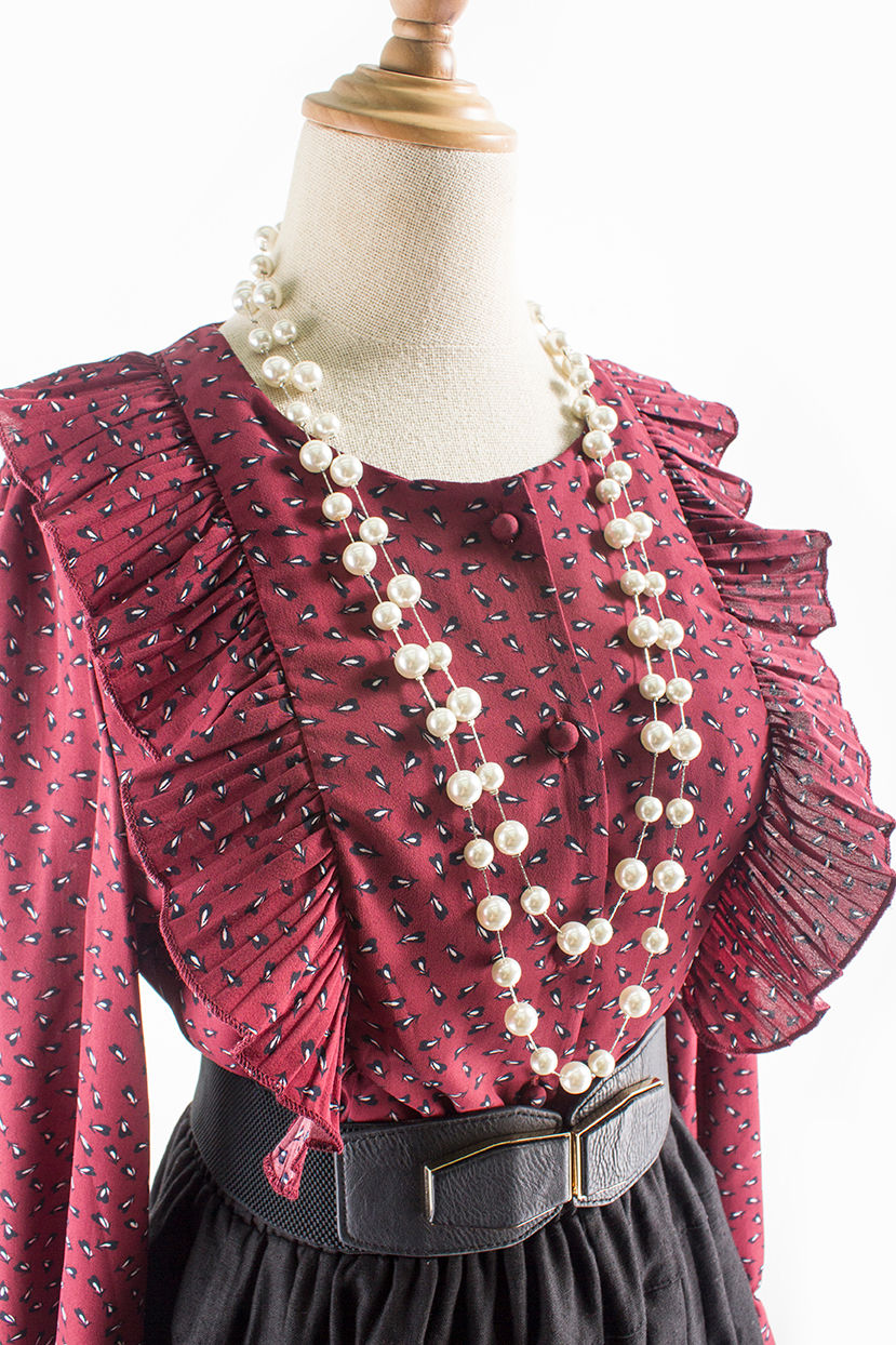 Thumbnail: Viota Frill Blouse Red