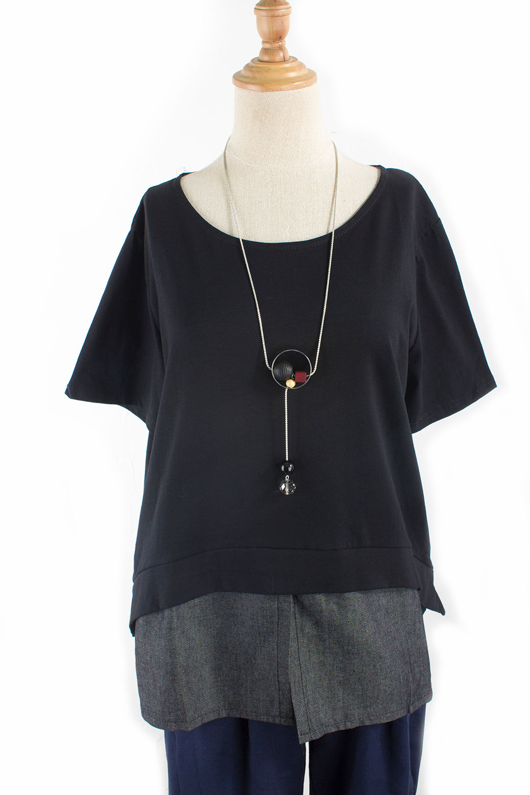 Zola Overlay Blouse Black