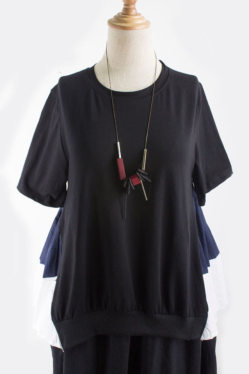 Thumbnail: Backorder Ceola Pleated Top Black
